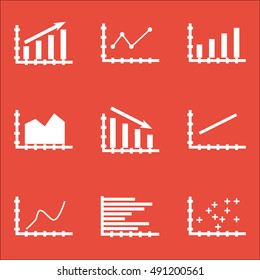 Set Of Graphs, Diagrams And Statistics Icons. Premium Quality Symbol Collection. Icons Can Be Used For Web, App And UI Design. Vector Illustration, EPS10.