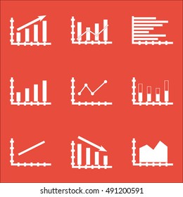 Set Of Graphs, Diagrams And Statistics Icons. Premium Quality Symbol Collection. Icons Can Be Used For Web, App And UI Design. Vector Illustration, EPS10.