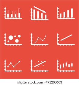 Set Of Graphs, Diagrams And Statistics Icons. Premium Quality Symbol Collection. Icons Can Be Used For Web, App And UI Design. Vector Illustration, EPS10.