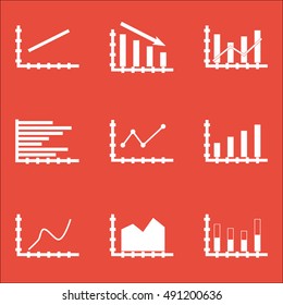 Set Of Graphs, Diagrams And Statistics Icons. Premium Quality Symbol Collection. Icons Can Be Used For Web, App And UI Design. Vector Illustration, EPS10.