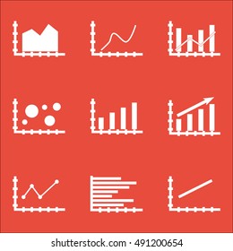 Set Of Graphs, Diagrams And Statistics Icons. Premium Quality Symbol Collection. Icons Can Be Used For Web, App And UI Design. Vector Illustration, EPS10.