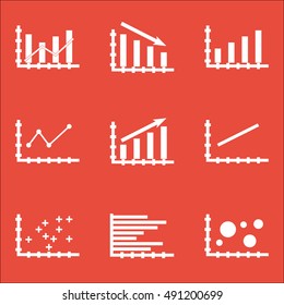 Set Of Graphs, Diagrams And Statistics Icons. Premium Quality Symbol Collection. Icons Can Be Used For Web, App And UI Design. Vector Illustration, EPS10.