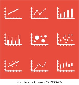 Set Of Graphs, Diagrams And Statistics Icons. Premium Quality Symbol Collection. Icons Can Be Used For Web, App And UI Design. Vector Illustration, EPS10.