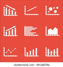 Set Of Graphs, Diagrams And Statistics Icons. Premium Quality Symbol Collection. Icons Can Be Used For Web, App And UI Design. Vector Illustration, EPS10.