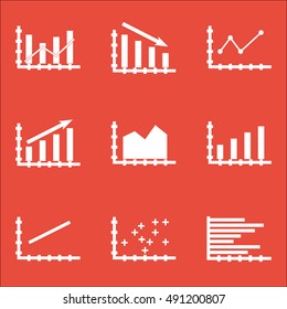 Set Of Graphs, Diagrams And Statistics Icons. Premium Quality Symbol Collection. Icons Can Be Used For Web, App And UI Design. Vector Illustration, EPS10.