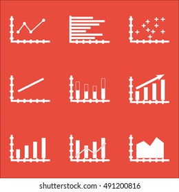 Set Of Graphs, Diagrams And Statistics Icons. Premium Quality Symbol Collection. Icons Can Be Used For Web, App And UI Design. Vector Illustration, EPS10.