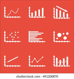 Set Of Graphs, Diagrams And Statistics Icons. Premium Quality Symbol Collection. Icons Can Be Used For Web, App And UI Design. Vector Illustration, EPS10.