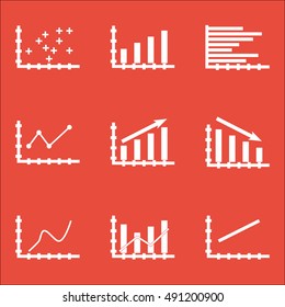 Set Of Graphs, Diagrams And Statistics Icons. Premium Quality Symbol Collection. Icons Can Be Used For Web, App And UI Design. Vector Illustration, EPS10.