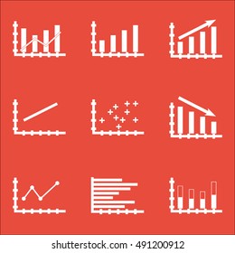 Set Of Graphs, Diagrams And Statistics Icons. Premium Quality Symbol Collection. Icons Can Be Used For Web, App And UI Design. Vector Illustration, EPS10.