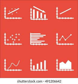 Set Of Graphs, Diagrams And Statistics Icons. Premium Quality Symbol Collection. Icons Can Be Used For Web, App And UI Design. Vector Illustration, EPS10.
