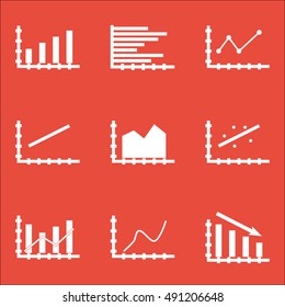 Set Of Graphs, Diagrams And Statistics Icons. Premium Quality Symbol Collection. Icons Can Be Used For Web, App And UI Design. Vector Illustration, EPS10.