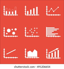 Set Of Graphs, Diagrams And Statistics Icons. Premium Quality Symbol Collection. Icons Can Be Used For Web, App And UI Design. Vector Illustration, EPS10.