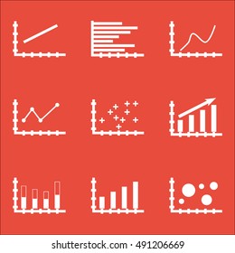 Set Of Graphs, Diagrams And Statistics Icons. Premium Quality Symbol Collection. Icons Can Be Used For Web, App And UI Design. Vector Illustration, EPS10.
