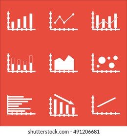 Set Of Graphs, Diagrams And Statistics Icons. Premium Quality Symbol Collection. Icons Can Be Used For Web, App And UI Design. Vector Illustration, EPS10.