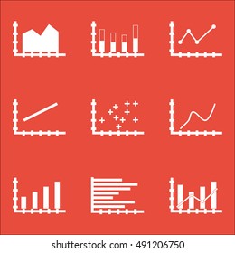 Set Of Graphs, Diagrams And Statistics Icons. Premium Quality Symbol Collection. Icons Can Be Used For Web, App And UI Design. Vector Illustration, EPS10.