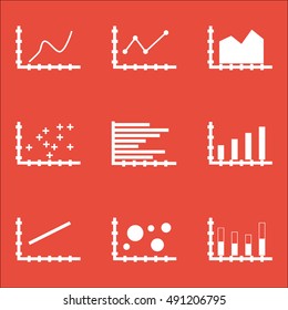 Set Of Graphs, Diagrams And Statistics Icons. Premium Quality Symbol Collection. Icons Can Be Used For Web, App And UI Design. Vector Illustration, EPS10.