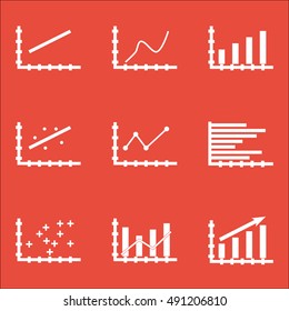 Set Of Graphs, Diagrams And Statistics Icons. Premium Quality Symbol Collection. Icons Can Be Used For Web, App And UI Design. Vector Illustration, EPS10.