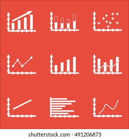 Set Of Graphs, Diagrams And Statistics Icons. Premium Quality Symbol Collection. Icons Can Be Used For Web, App And UI Design. Vector Illustration, EPS10.