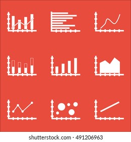 Set Of Graphs, Diagrams And Statistics Icons. Premium Quality Symbol Collection. Icons Can Be Used For Web, App And UI Design. Vector Illustration, EPS10.