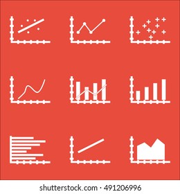 Set Of Graphs, Diagrams And Statistics Icons. Premium Quality Symbol Collection. Icons Can Be Used For Web, App And UI Design. Vector Illustration, EPS10.