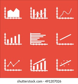 Set Of Graphs, Diagrams And Statistics Icons. Premium Quality Symbol Collection. Icons Can Be Used For Web, App And UI Design. Vector Illustration, EPS10.