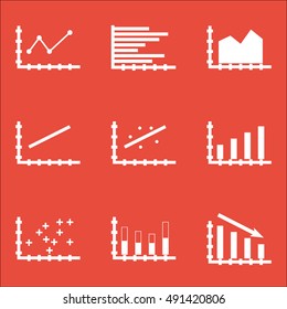 Set Of Graphs, Diagrams And Statistics Icons. Premium Quality Symbol Collection. Can Be Used For Web, App And UI Design. Vector Illustration, EPS10.