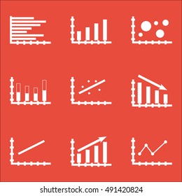 Set Of Graphs, Diagrams And Statistics Icons. Premium Quality Symbol Collection. Can Be Used For Web, App And UI Design. Vector Illustration, EPS10.