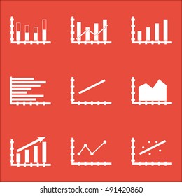 Set Of Graphs, Diagrams And Statistics Icons. Premium Quality Symbol Collection. Can Be Used For Web, App And UI Design. Vector Illustration, EPS10.