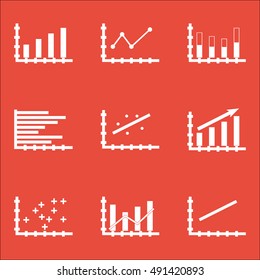 Set Of Graphs, Diagrams And Statistics Icons. Premium Quality Symbol Collection. Can Be Used For Web, App And UI Design. Vector Illustration, EPS10.