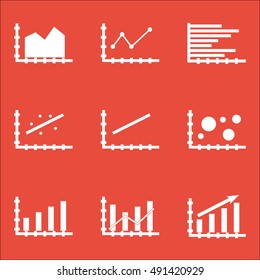 Set Of Graphs, Diagrams And Statistics Icons. Premium Quality Symbol Collection. Can Be Used For Web, App And UI Design. Vector Illustration, EPS10.