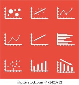 Set Of Graphs, Diagrams And Statistics Icons. Premium Quality Symbol Collection. Can Be Used For Web, App And UI Design. Vector Illustration, EPS10.