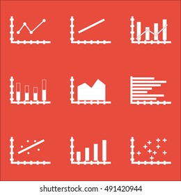 Set Of Graphs, Diagrams And Statistics Icons. Premium Quality Symbol Collection. Can Be Used For Web, App And UI Design. Vector Illustration, EPS10.