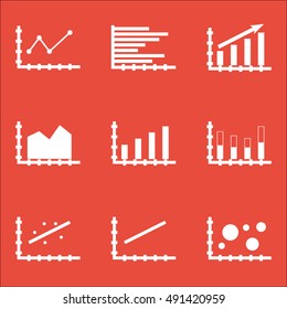 Set Of Graphs, Diagrams And Statistics Icons. Premium Quality Symbol Collection. Can Be Used For Web, App And UI Design. Vector Illustration, EPS10.
