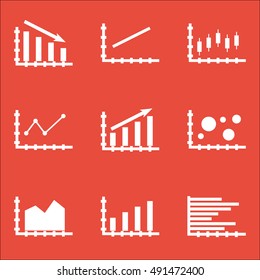 Set Of Graphs, Diagrams And Statistics Icons. Premium Quality Symbol Collection. Icons Can Be Used For Web, App And UI Design. Vector Illustration, EPS10.