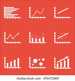 Set Of Graphs, Diagrams And Statistics Icons. Premium Quality Symbol Collection. Icons Can Be Used For Web, App And UI Design. Vector Illustration, EPS10.