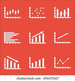 Set Of Graphs, Diagrams And Statistics Icons. Premium Quality Symbol Collection. Icons Can Be Used For Web, App And UI Design. Vector Illustration, EPS10.