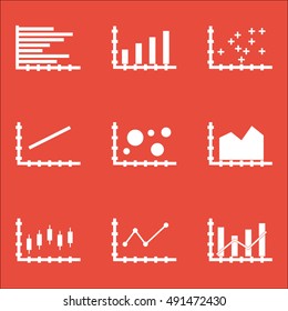 Set Of Graphs, Diagrams And Statistics Icons. Premium Quality Symbol Collection. Icons Can Be Used For Web, App And UI Design. Vector Illustration, EPS10.