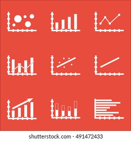 Set Of Graphs, Diagrams And Statistics Icons. Premium Quality Symbol Collection. Icons Can Be Used For Web, App And UI Design. Vector Illustration, EPS10.