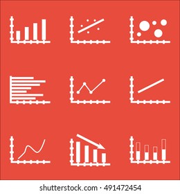 Set Of Graphs, Diagrams And Statistics Icons. Premium Quality Symbol Collection. Icons Can Be Used For Web, App And UI Design. Vector Illustration, EPS10.