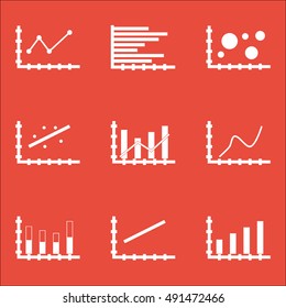 Set Of Graphs, Diagrams And Statistics Icons. Premium Quality Symbol Collection. Icons Can Be Used For Web, App And UI Design. Vector Illustration, EPS10.