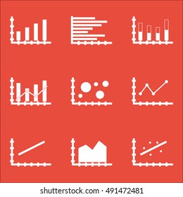 Set Of Graphs, Diagrams And Statistics Icons. Premium Quality Symbol Collection. Icons Can Be Used For Web, App And UI Design. Vector Illustration, EPS10.