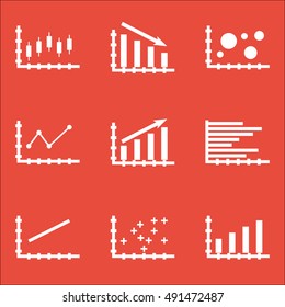Set Of Graphs, Diagrams And Statistics Icons. Premium Quality Symbol Collection. Icons Can Be Used For Web, App And UI Design. Vector Illustration, EPS10.