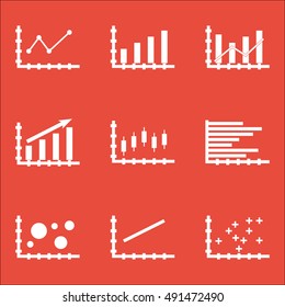 Set Of Graphs, Diagrams And Statistics Icons. Premium Quality Symbol Collection. Icons Can Be Used For Web, App And UI Design. Vector Illustration, EPS10.