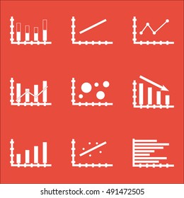 Set Of Graphs, Diagrams And Statistics Icons. Premium Quality Symbol Collection. Icons Can Be Used For Web, App And UI Design. Vector Illustration, EPS10.