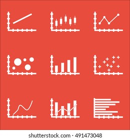 Set Of Graphs, Diagrams And Statistics Icons. Premium Quality Symbol Collection. Icons Can Be Used For Web, App And UI Design. Vector Illustration, EPS10.