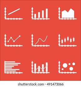 Set Of Graphs, Diagrams And Statistics Icons. Premium Quality Symbol Collection. Icons Can Be Used For Web, App And UI Design. Vector Illustration, EPS10.