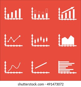 Set Of Graphs, Diagrams And Statistics Icons. Premium Quality Symbol Collection. Icons Can Be Used For Web, App And UI Design. Vector Illustration, EPS10.