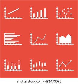 Set Of Graphs, Diagrams And Statistics Icons. Premium Quality Symbol Collection. Icons Can Be Used For Web, App And UI Design. Vector Illustration, EPS10.