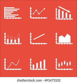 Set Of Graphs, Diagrams And Statistics Icons. Premium Quality Symbol Collection. Icons Can Be Used For Web, App And UI Design. Vector Illustration, EPS10.