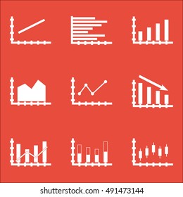 Set Of Graphs, Diagrams And Statistics Icons. Premium Quality Symbol Collection. Icons Can Be Used For Web, App And UI Design. Vector Illustration, EPS10.